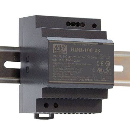 HDR-100-24N zdroj na DIN lištu 24V (nast. 21.6.-29V) DC 4,2A 100W