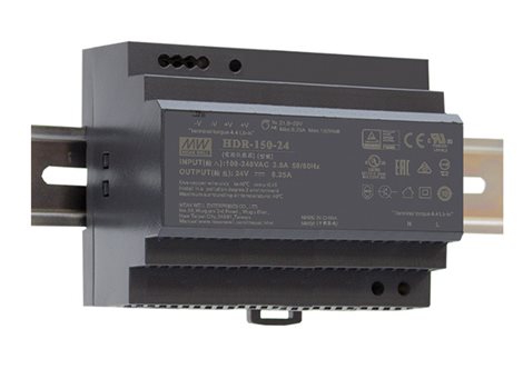 HDR-150-24 zdroj na DIN lištu 24V (nast. 21.6.-29V) DC 6,25A 150W