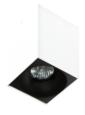 HUGO stropní bodové svítidlo 1x GU10 50W 9,7cm hranaté IP20, bílé 11
