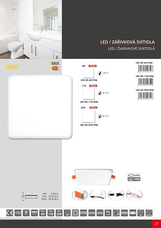 LED-NS-11W/IP66 LED panel 12,5x12,5cm 11W 920lm 4000K IP66 5