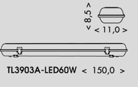 TL3903A-LED60W LED svítidlo prachotěsné 60W 5100lm 4100K IP65 4