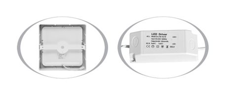 LED-CSQ-12W/41/CHR LED panel přisazený 17x17cm 12W 960lm 4100K IP20 chrom 3