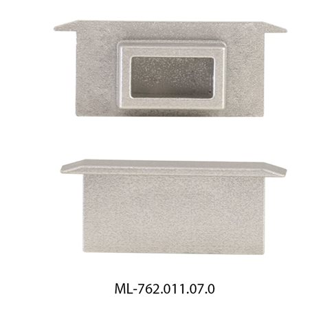 ML-762.011.07.0 Koncovka bez otvoru pro BR, stříbrná barva, 1 ks