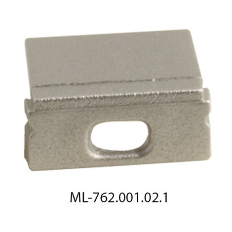 ML-762.001.02.1 Koncovka pro PG s otvorem, stříbrná barva, 1 ks