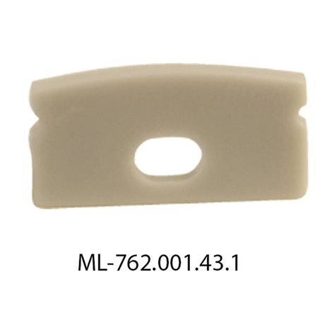 ML-762.001.43.1 Koncovka s otvorem pro PQ, šedá barva, 1 ks