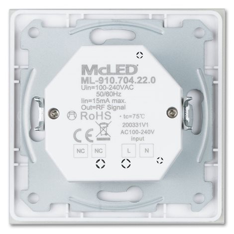 ML-910.704.22.0 RF otočný nástěnný ovladač – řízení jasu, 1 zóna, AC napájení 3