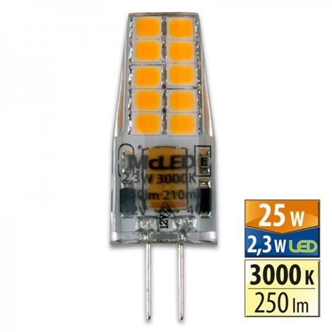 ML-325.003.92.0 LED žárovka 2,3W, G4, 3000K, CRI 80, vyzař. úhel 300°, sv. tok 250lm, PF 0 2