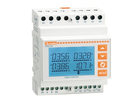 DMG100 Kompaktní digi. multimetr pro montáž DIN (4moduly) s LCD displejem