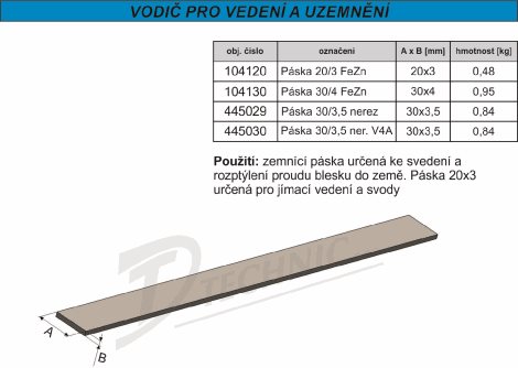 Zemnící pozinkovaná páska FeZn 30/4 (0,95kg/1m) 2