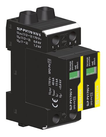 SLP-PV170 V/U S svodič přepětí fotovoltaiky do 170V DC SPD PV typu 2 s dálk. sign.
