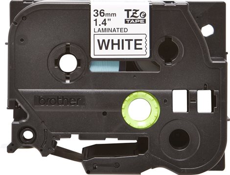 TZE-261 bílá/černá 36mm, kazeta laminovaná, délka 8m 1