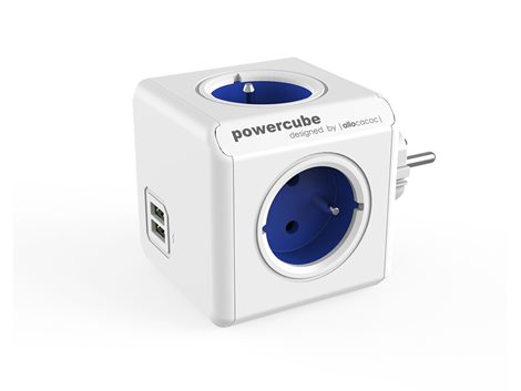 PowerCube ORIGINAL USB rozbočka-4 zásuvka, modrá 1