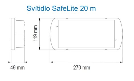 SL2MNM65D1C3A Nouzové svítidlo SafeLite SL20, MNM, IP65, 100lm, 1H 8