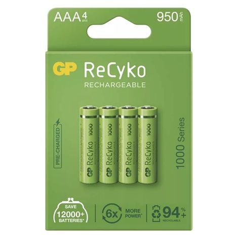B21114 GP nabíjecí baterie ReCyko 1000 AAA (HR03) 4PP 1