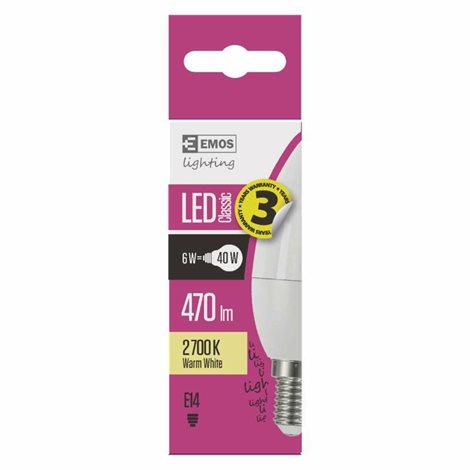 ZQ3220 LED CLS CANDLE 6W E14 WW 2