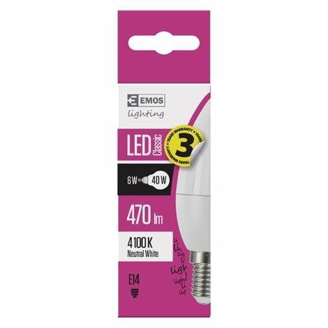 ZQ3221 LED CLS CANDLE 6W E14 NW 2