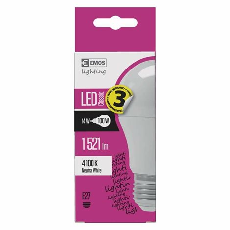 ZQ5161 LED CLS A60 14W E27 NW 4