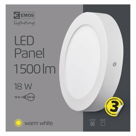 LED Panel přisazený ZM5141 kruh 22,4cm 18W 1500lm 3000K IP20 6