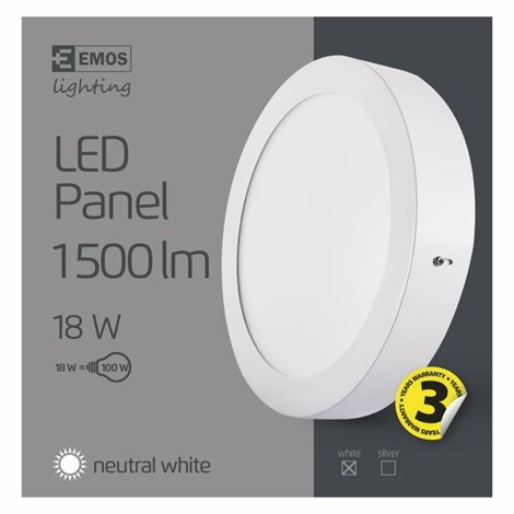 LED Panel přisazený ZM5142 kruh 22,4cm 18W 1500lm 4000K IP20 6