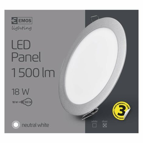 LED Panel vestavný ZD1242 kruh 22,5cm 18W 1500lm 4000K IP20 6