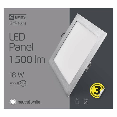 LED Panel vestavný ZD2242 čtverec 22,5x22,5cm 18W 1500lm 4000K IP20 6