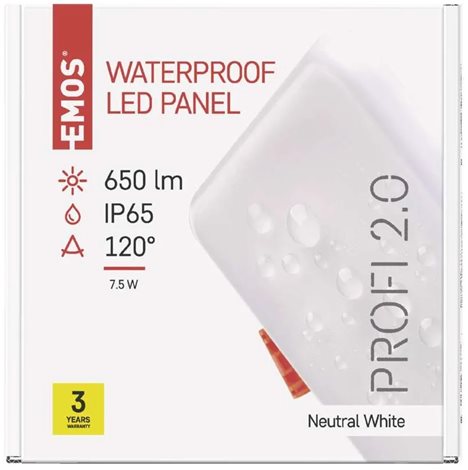 LED Panel PROFI ZV2122 čtverec 10x10cm 8W 525lm 4000K IP65 7