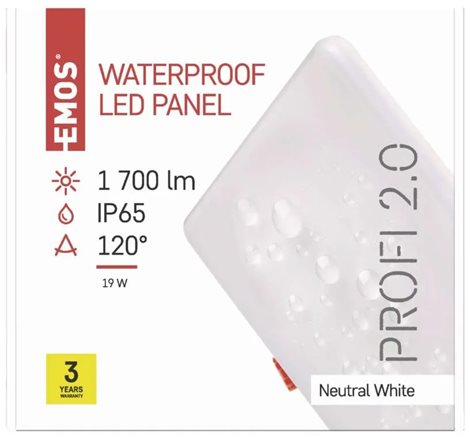 LED Panel PROFI ZV2152 čtverec 18,5x18,5cm 18W 1530lm 4000K IP65 7