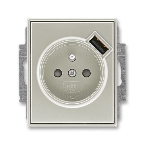 5569E-A02357 32 Zásuvka 1násobná s kolíkem, s clonkami, s USB nabíjením