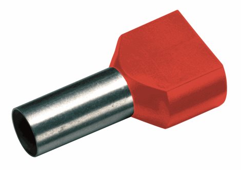 182442 Izolovaná dvojitá dutinka Cu 2 x 1,5/12 mm, červená (100 ks)