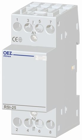 RSI-25-04-A230 Instalační stykač Ith 25 A, Uc AC 230 V, 4x rozpínací kontakt