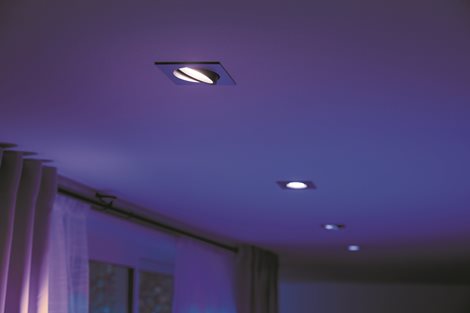 Hue WACA Centura podhledové LED svítidlo GU10 5,7W 350lm 2000-6500K RGB IP20 hranaté, hliník 5