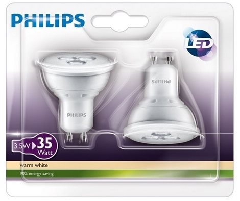 Sada 2xLED žárovka Philips Spot WW 3.5-35W GU10 827 36D 2700K 3