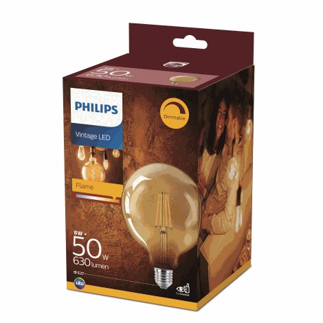 LED žárovka Philips Vintage LEDClassic 8W-50W G120 E27 GOLD D 2200K 2