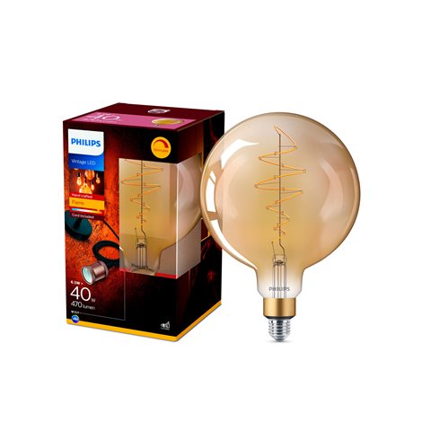 Vintage LED filament žárovka E27 G200 7W 470lm 1800K stmívatelná, zlatá 3
