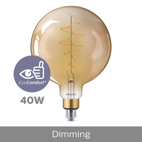 Vintage LED filament žárovka E27 G200 7W 470lm 1800K stmívatelná, zlatá 2