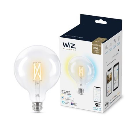 WiZ LED filament žárovka E27 G125 7W 806lm 2700-6500K IP20, stmívatelná 4