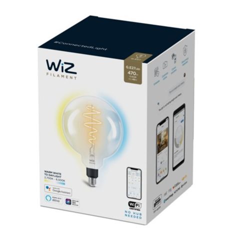 WiZ LED filament žárovka E27 G200 6,7W 470lm 2700-6500K IP20, stmívatelná 3