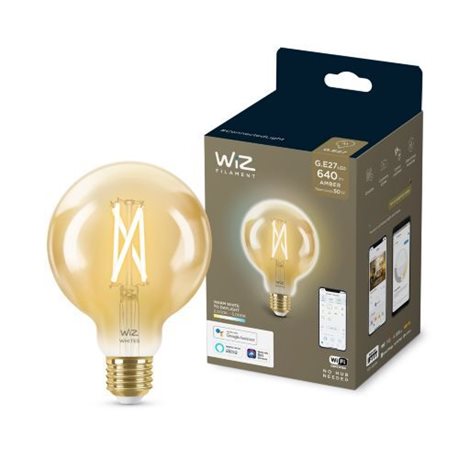 WiZ LED filament amber žárovka E27 G95 7W 640lm 2000-5000K IP20, stmívatelná 4
