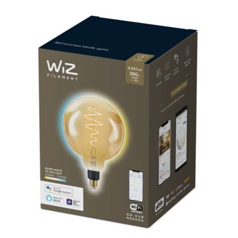 WiZ LED žárovka filament amber E27 G200 6W 390lm 2000-5000K IP20, stmívatelná 3