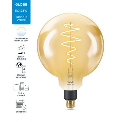 WiZ LED žárovka filament amber E27 G200 6W 390lm 2000-5000K IP20, stmívatelná 5