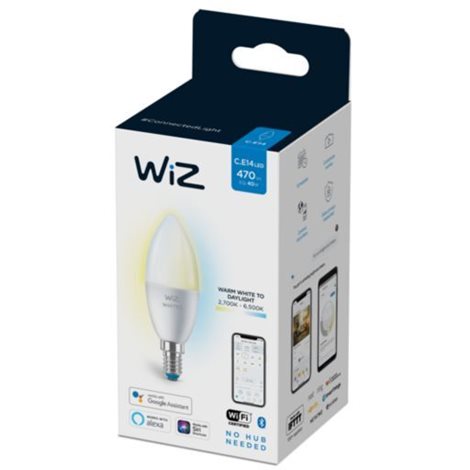 WiZ LED žárovka E14 C37 4,9W 470lm 2700-6500K IP20, stmívatelná 3