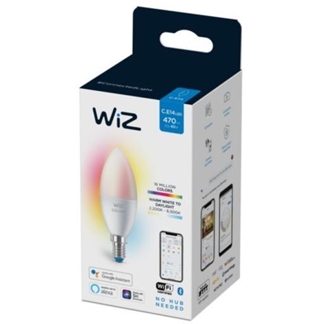 WiZ LED žárovka E14 C37 4,9W 470lm 2200-6500K RGB IP20, stmívatelná 3
