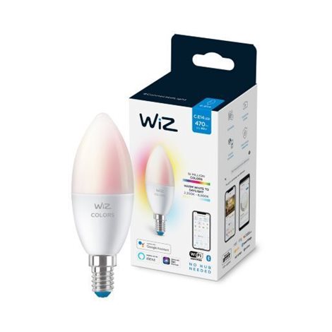 WiZ LED žárovka E14 C37 4,9W 470lm 2200-6500K RGB IP20, stmívatelná 4