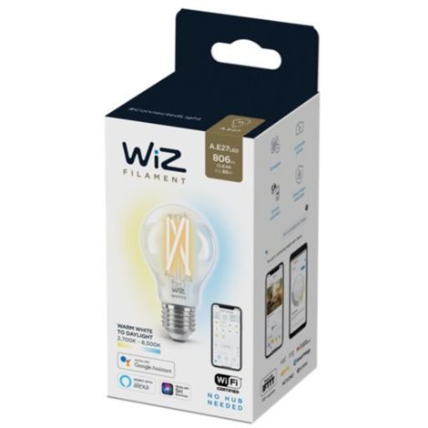 WiZ LED žárovka filament E27 A60 7W 806lm 2700-6500K IP20, stmívatelná 3