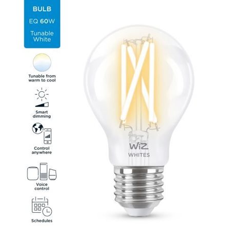 WiZ LED žárovka filament E27 A60 7W 806lm 2700-6500K IP20, stmívatelná 5