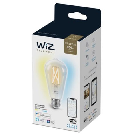 WiZ LED žárovka filament E27 ST64 7W 806lm 2700-6500K IP20, stmívatelná 3