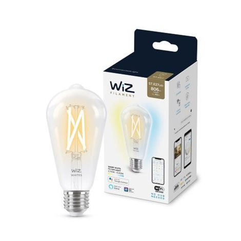 WiZ LED žárovka filament E27 ST64 7W 806lm 2700-6500K IP20, stmívatelná 4