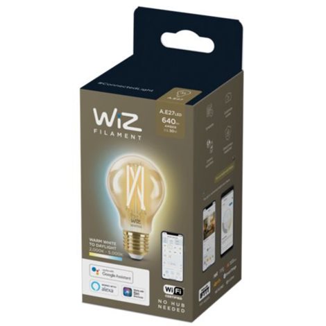 WiZ LED žárovka filament amber E27 A60 7W 640lm 2000-5000K IP20, stmívatelná 3