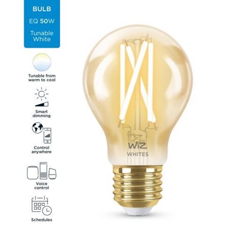 WiZ LED žárovka filament amber E27 A60 7W 640lm 2000-5000K IP20, stmívatelná 5