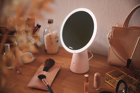 Mirror stolní svítidlo se zrcadlem 1x4.5W 60lm 3000/4000/5000K USB, růžové 6